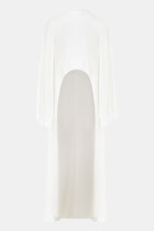 Sheer Chiffon Cape Blouse - Cream