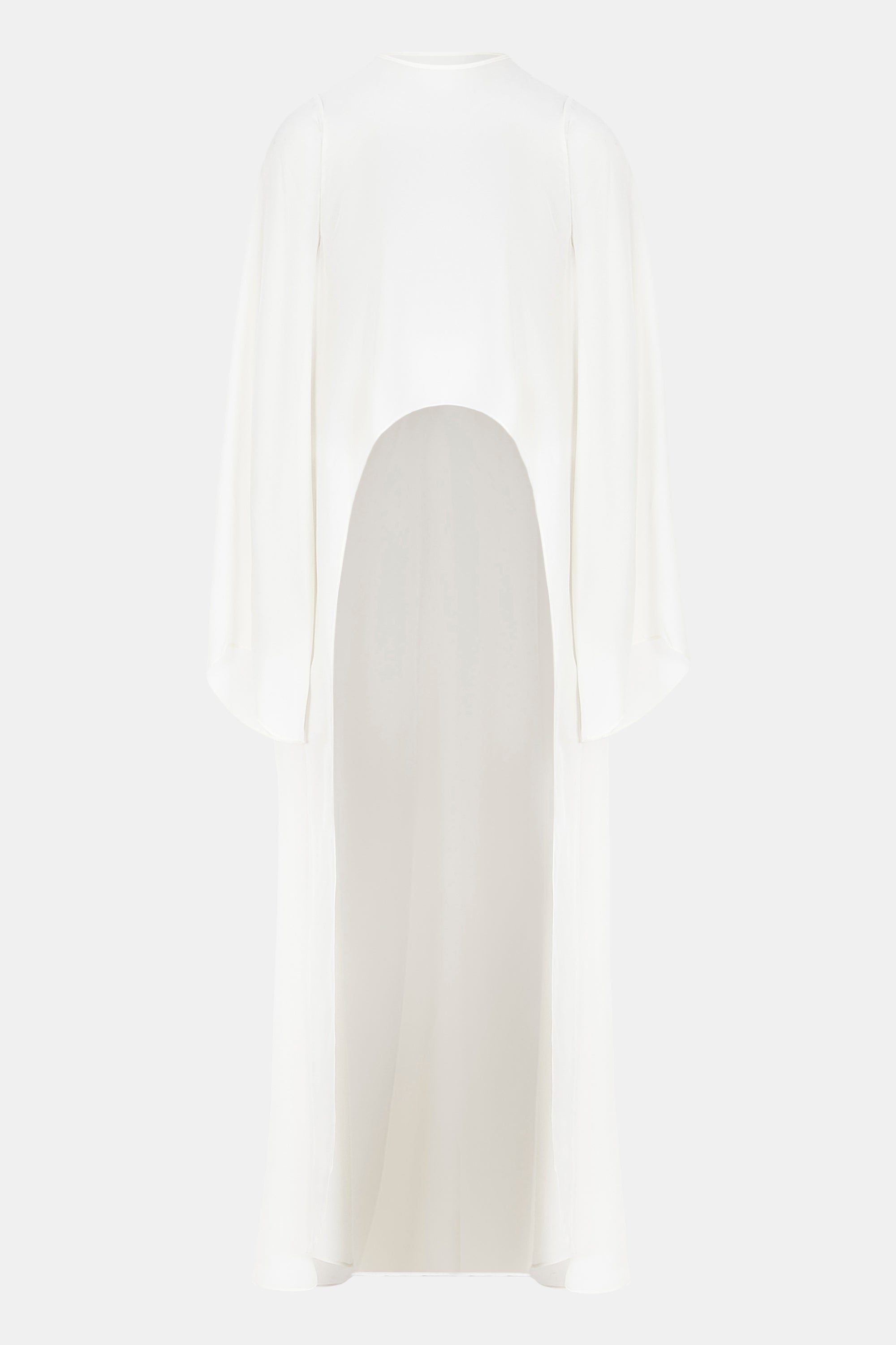 Sheer Chiffon Cape Blouse - Cream