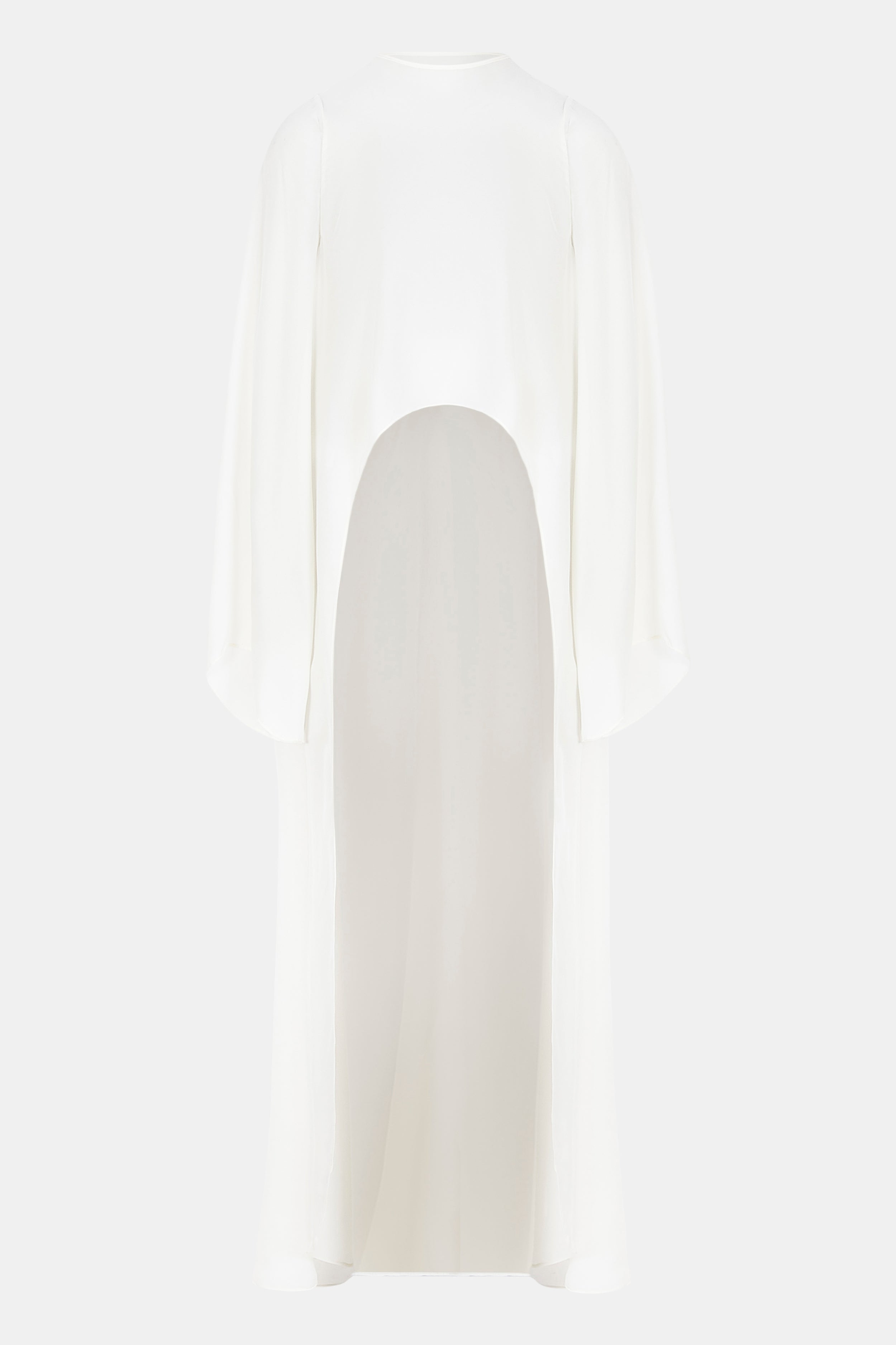 Sheer Chiffon Cape Blouse - Cream