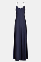 Satin Scoop Neck Camisole Maxi Dress - Navy