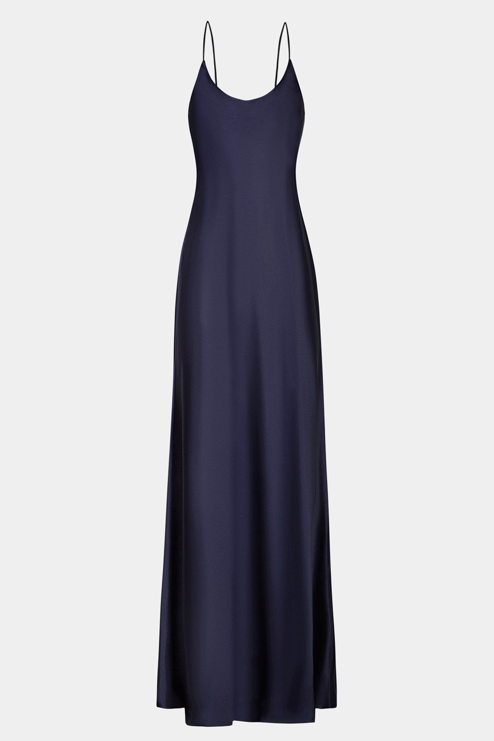 Satin Scoop Neck Camisole Maxi Dress - Navy