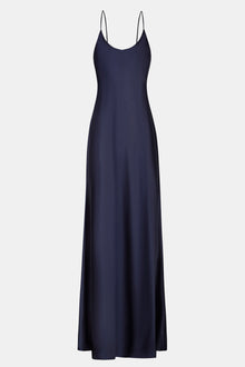Satin Scoop Neck Camisole Maxi Dress - Navy