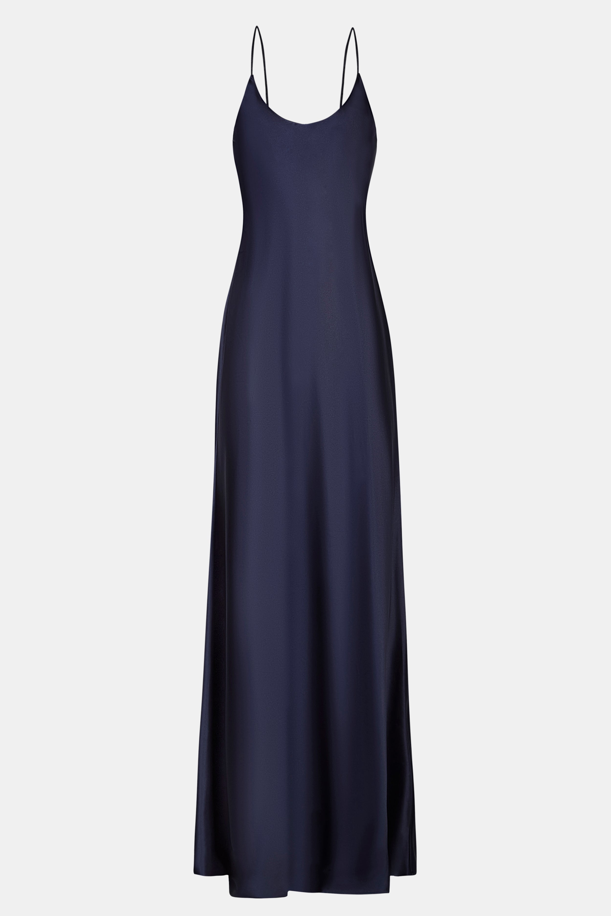 Satin Scoop Neck Camisole Maxi Dress - Navy