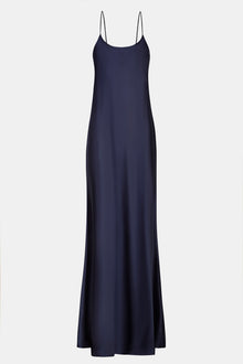 Satin Scoop Neck Camisole Maxi Dress - Navy