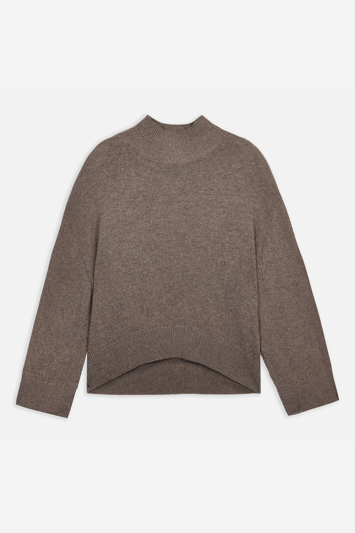 Relaxed High Neck Cashmere Blend Jumper - Cedar