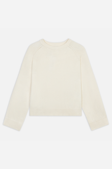 Crew Neck Cashmere Blend Jumper - Cream