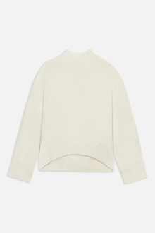 Relaxed High Neck Cashmere Blend Jumper - Cream