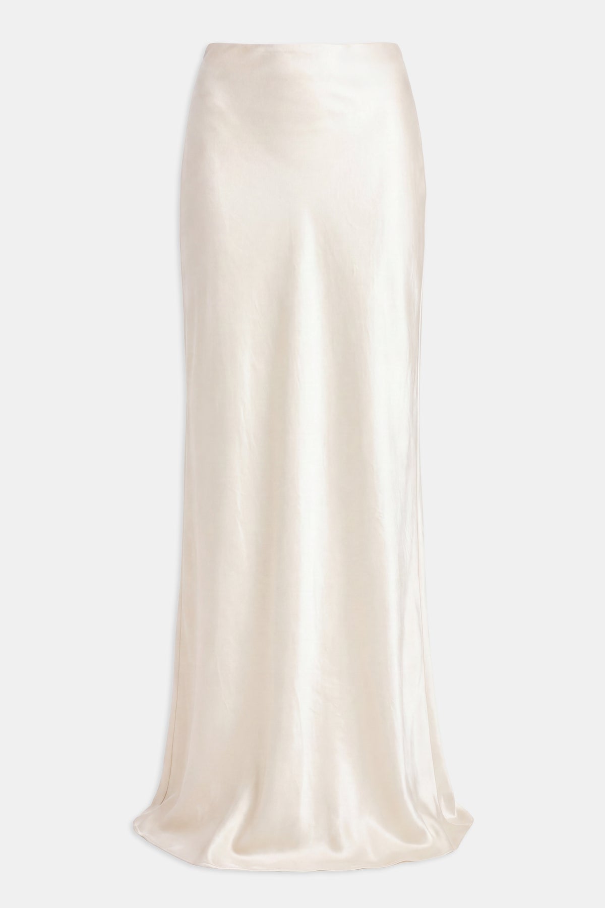 Crushed Satin Bias Cut Maxi Skirt - Champagne