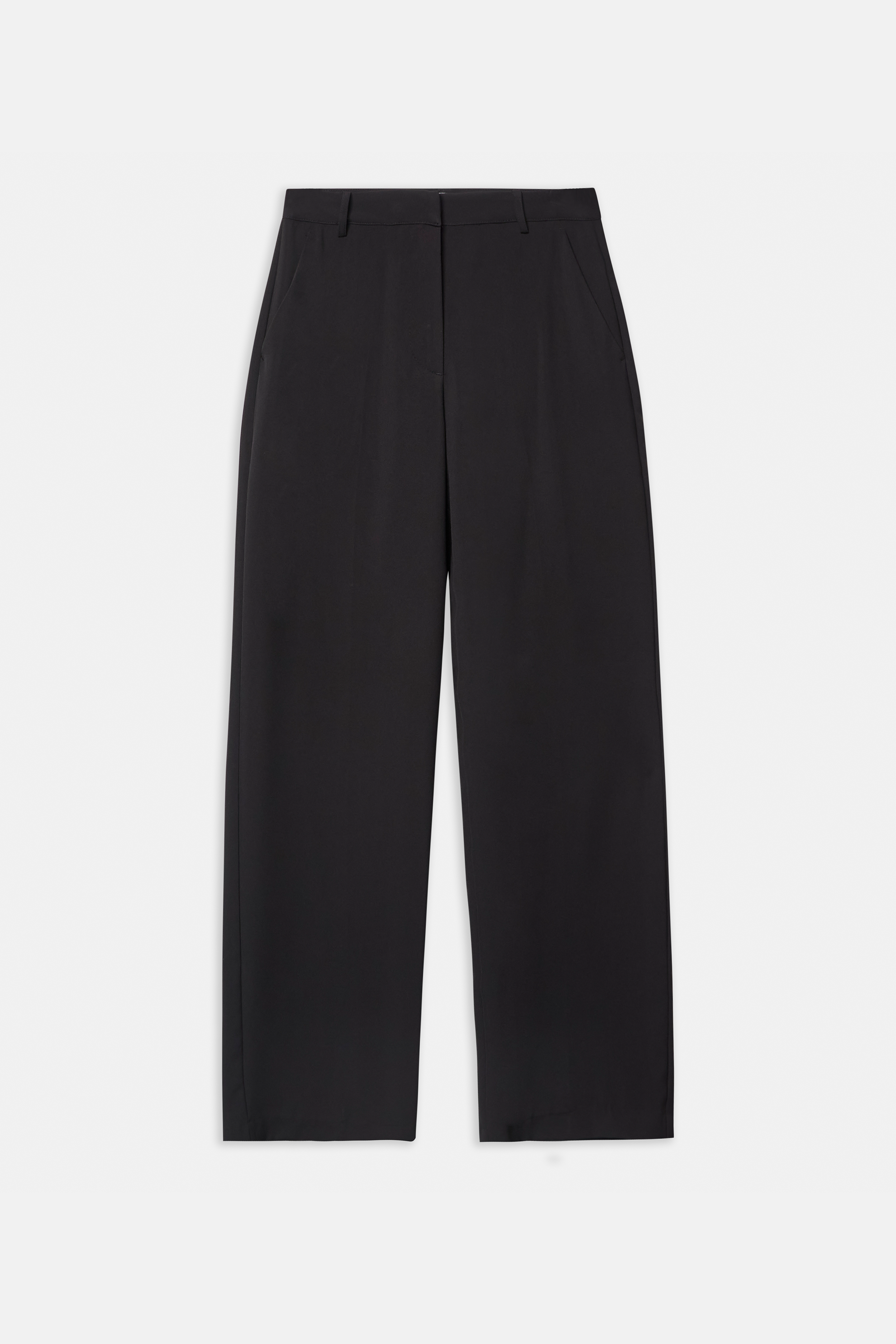 Draped Mid Rise Trousers - Black