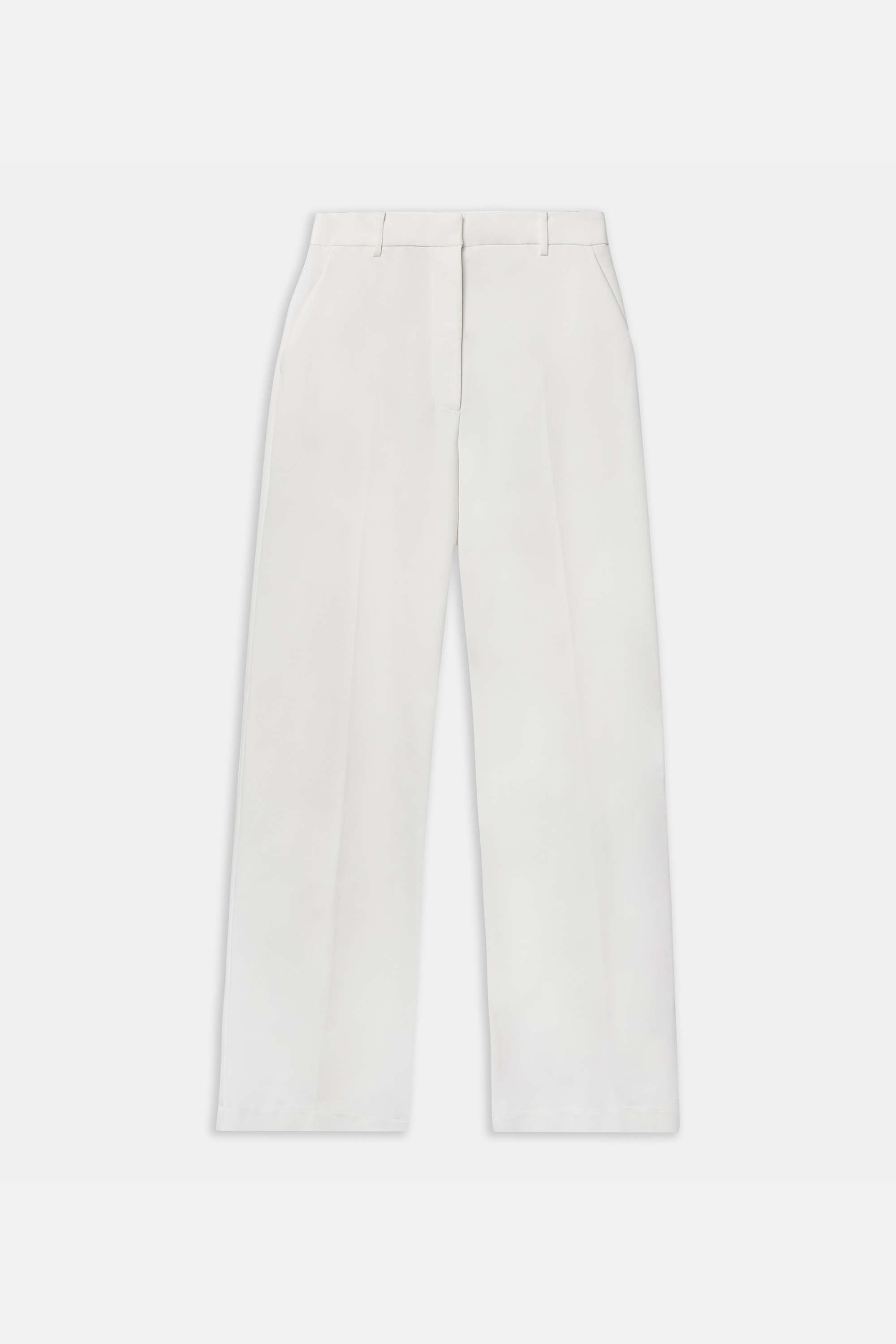 Draped Mid Rise Trousers - White