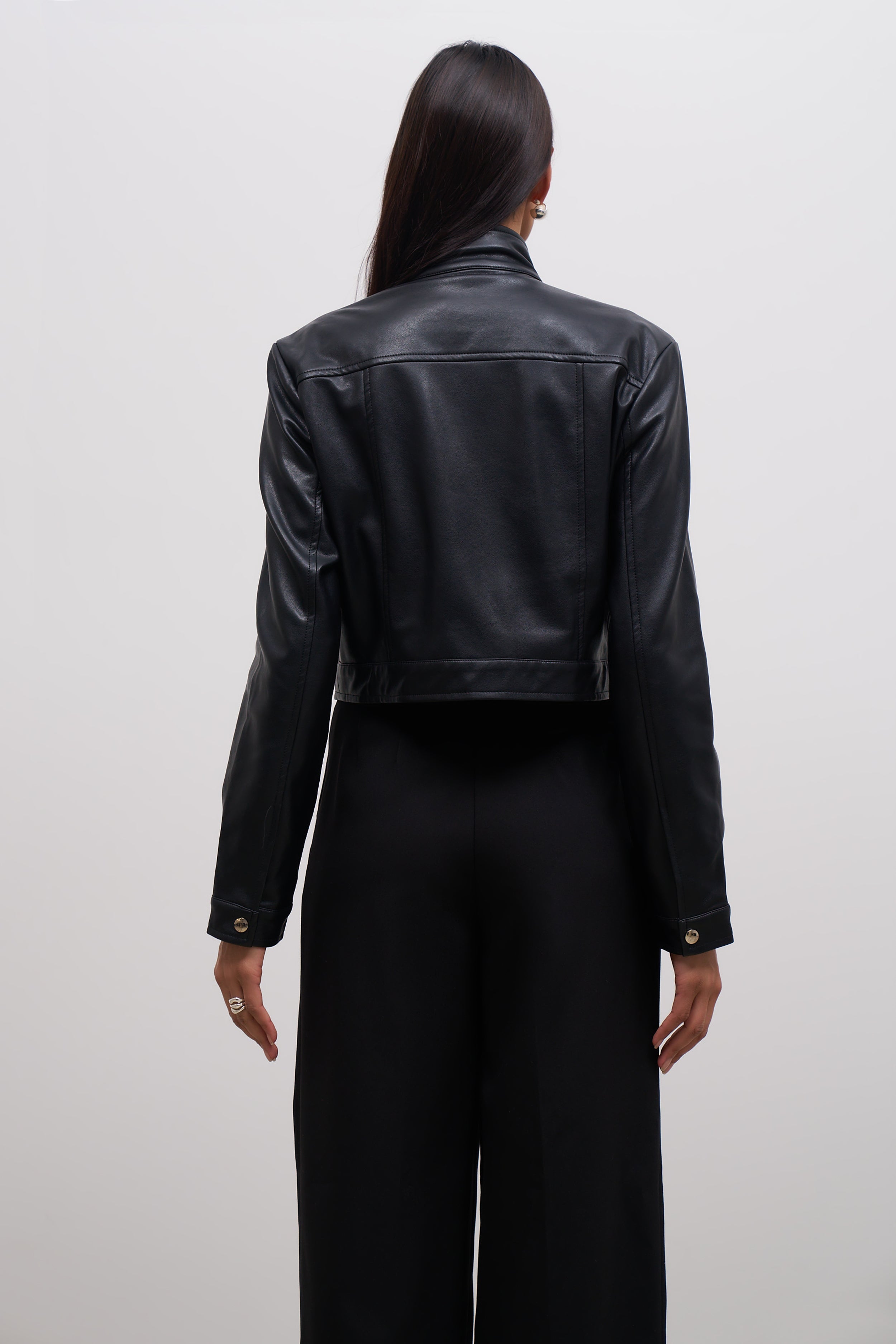 Leather Biker Jacket - Black