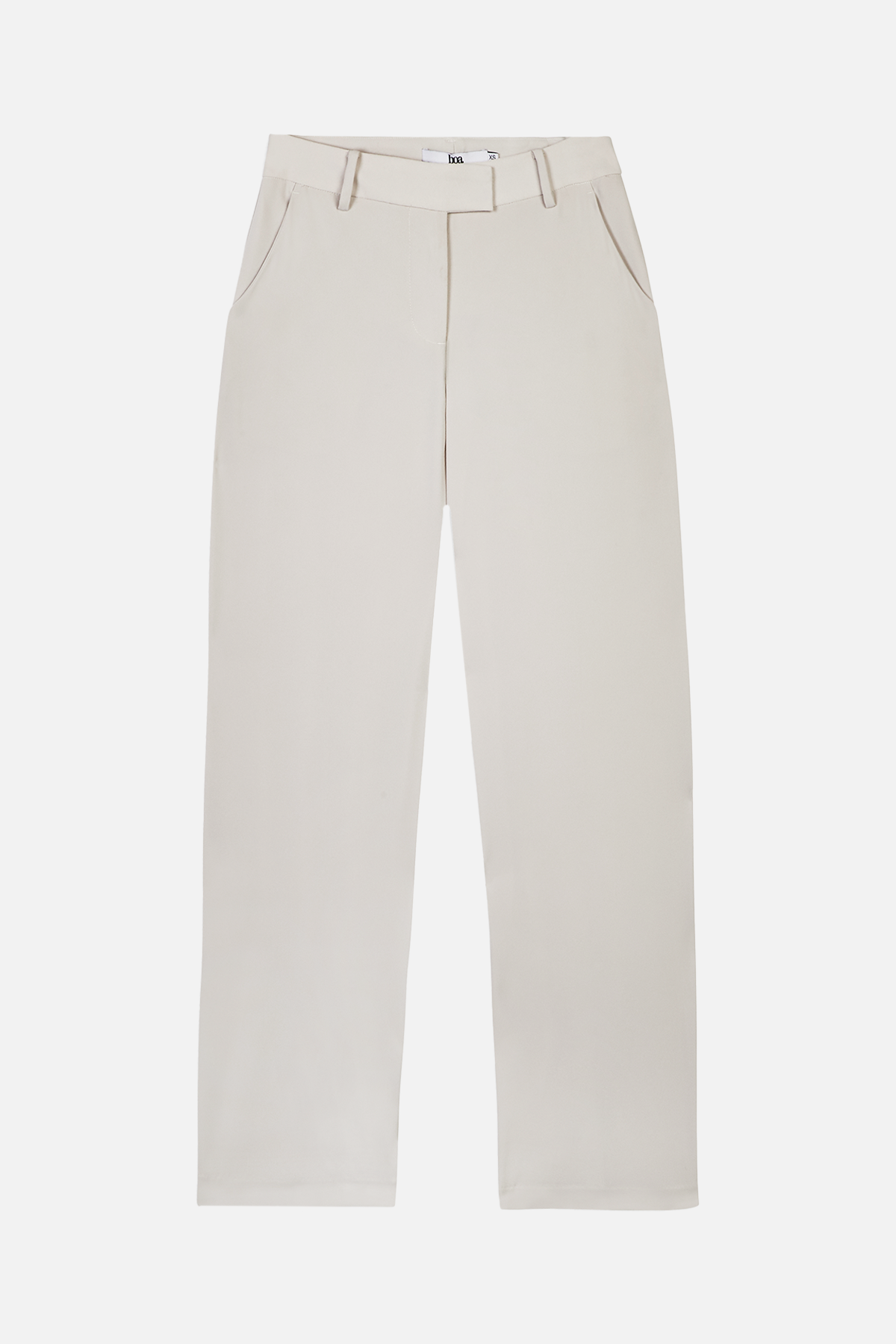 Mid Rise Wide Leg Trousers - Ecru