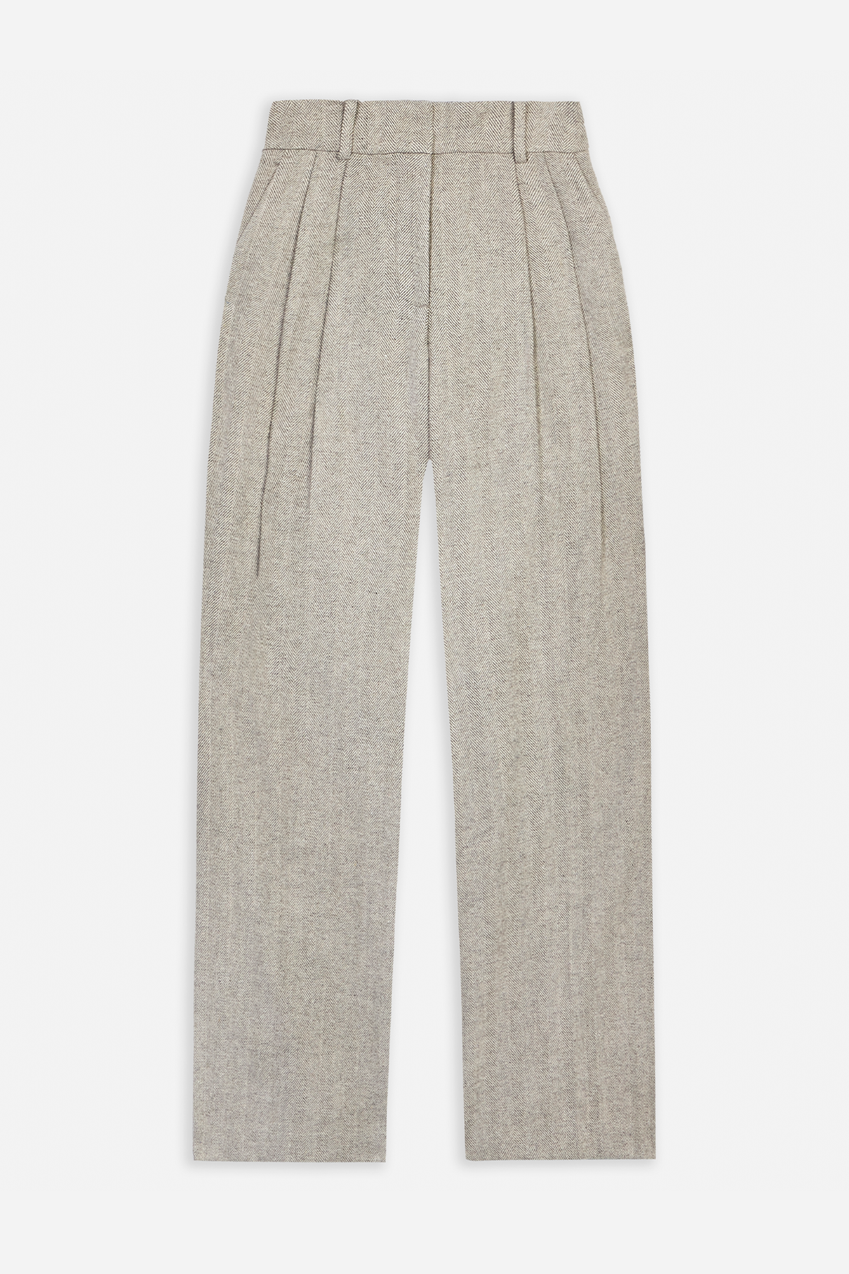 Herringbone Wide Leg Trousers - Herringbone