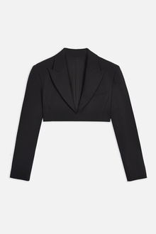 Hook & Eye Cropped Blazer - Black