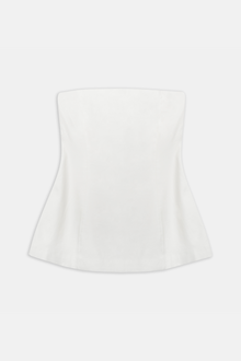 Strapless Linen A Line Bodice - White