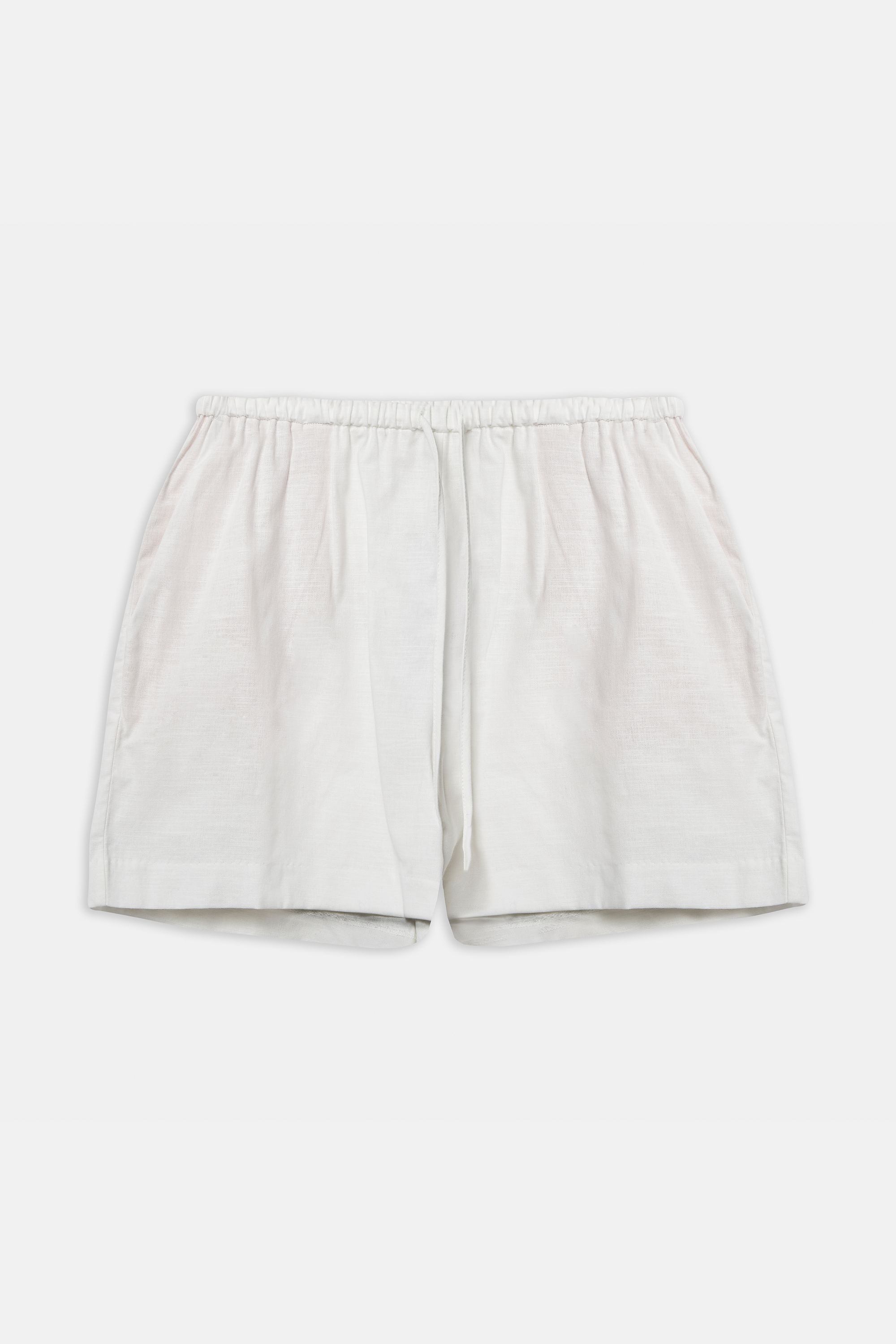 Linen Drawstring Shorts - White