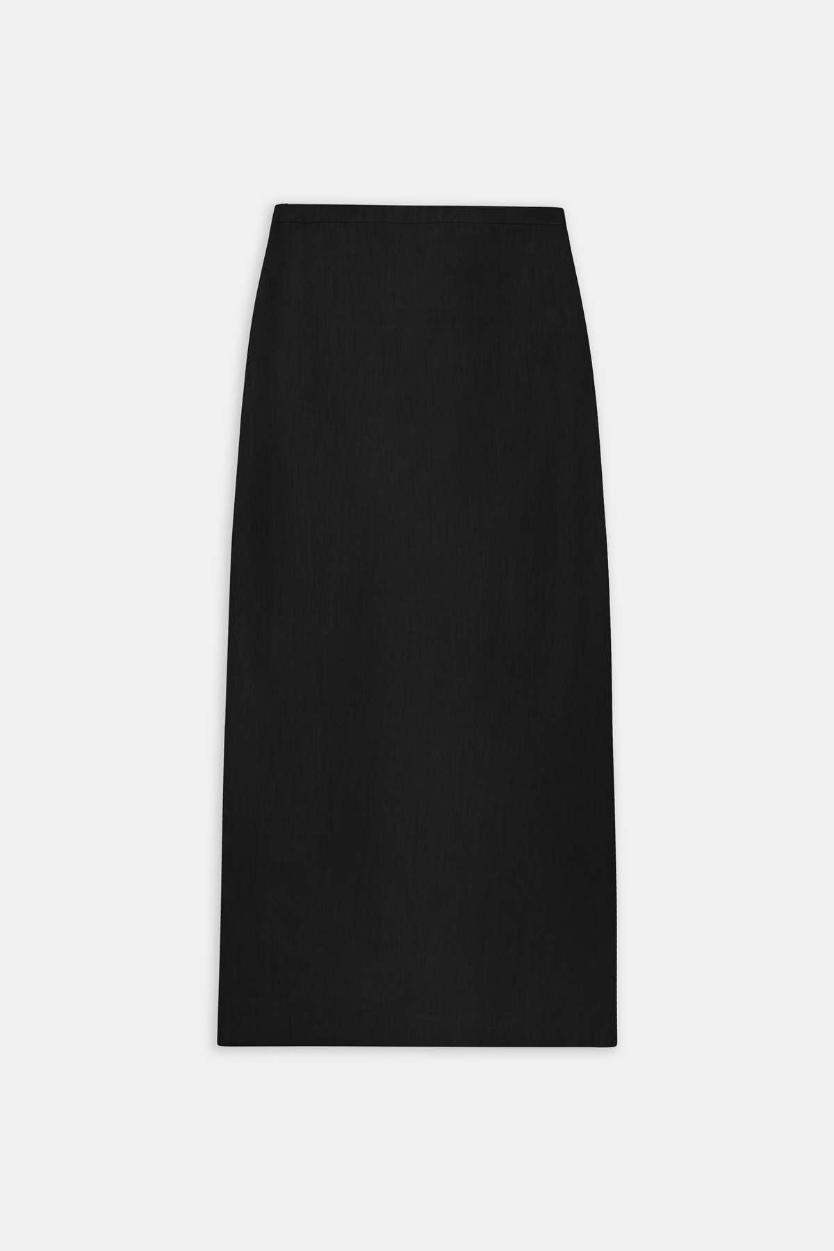 Mid Rise Linen Maxi Skirt - Black