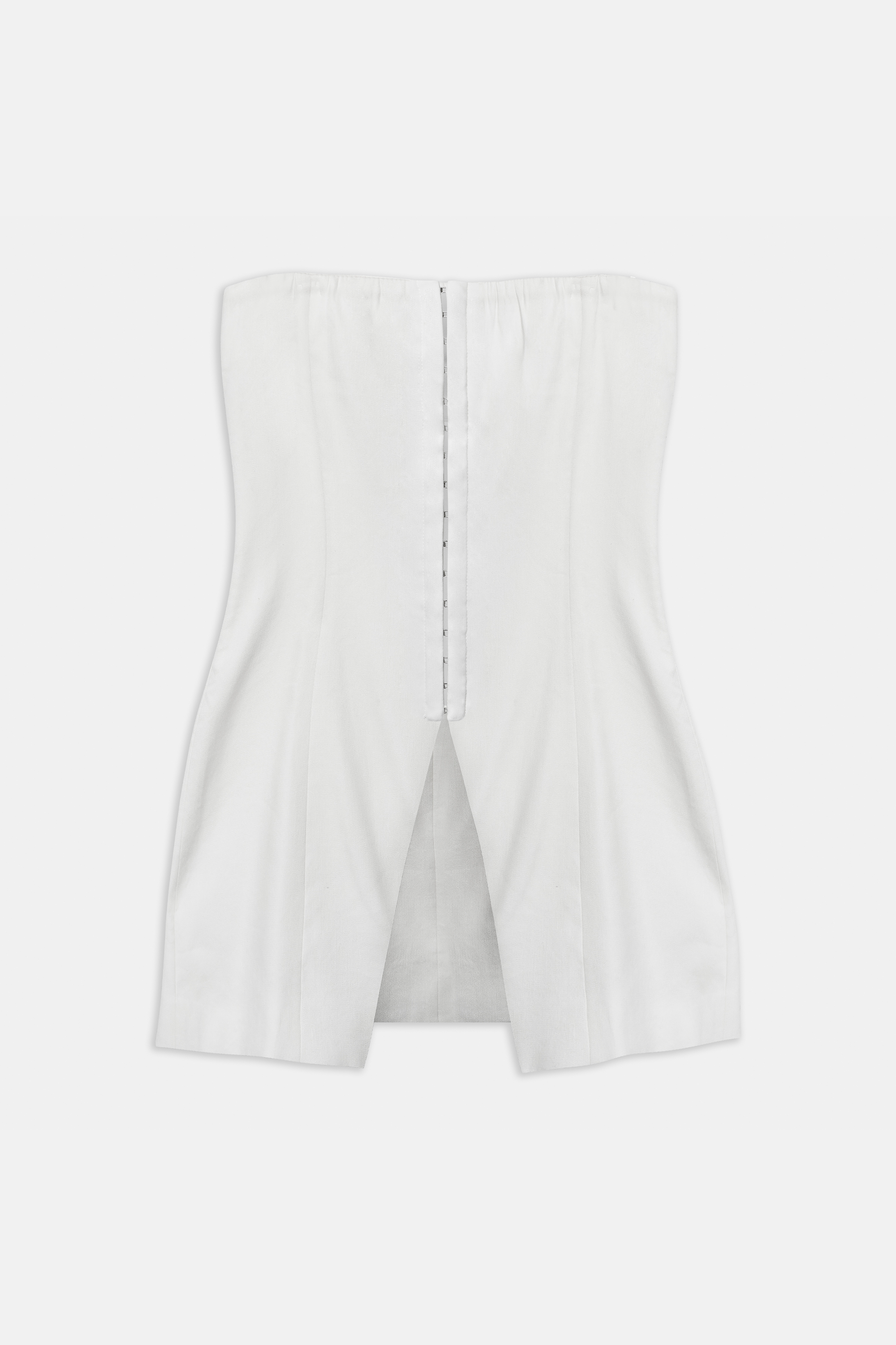 Strapless Linen Bustier - White