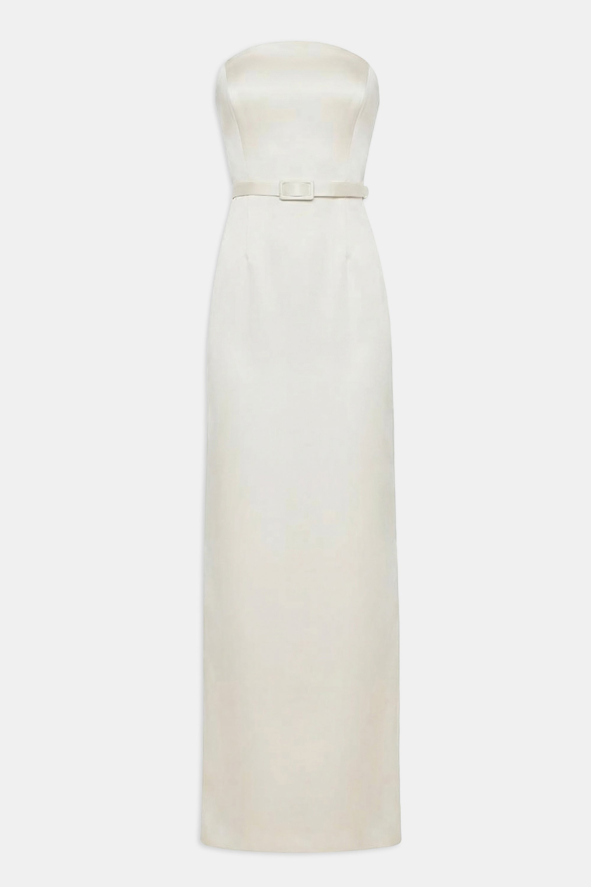 Satin Structured Column Maxi Dress - Cream