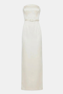 Satin Structured Column Maxi Dress - Cream