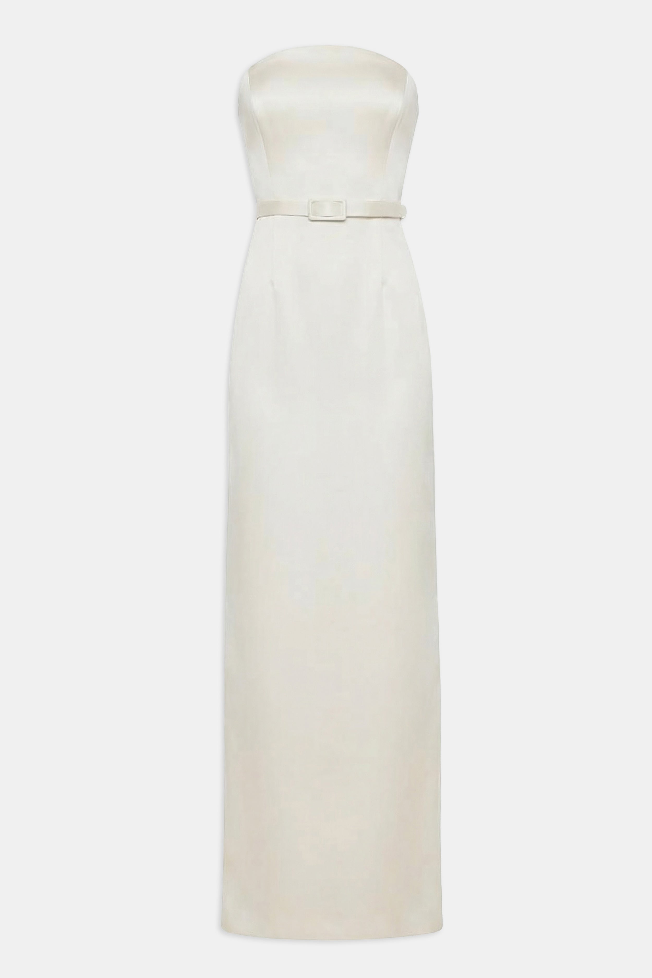 Satin Structured Column Maxi Dress - Cream