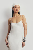 Satin Jacquard Scarf - Cream