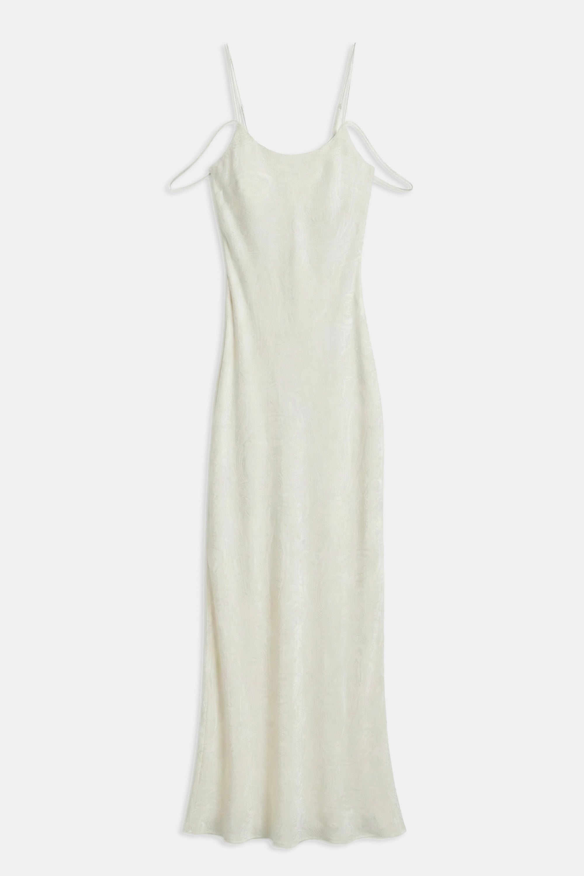 Satin Jacquard Cowl Back Camisole Maxi Dress - Cream