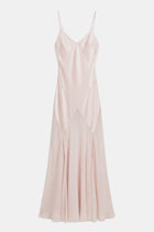 Plunging Satin Handkerchief Hem Gown - Blossom