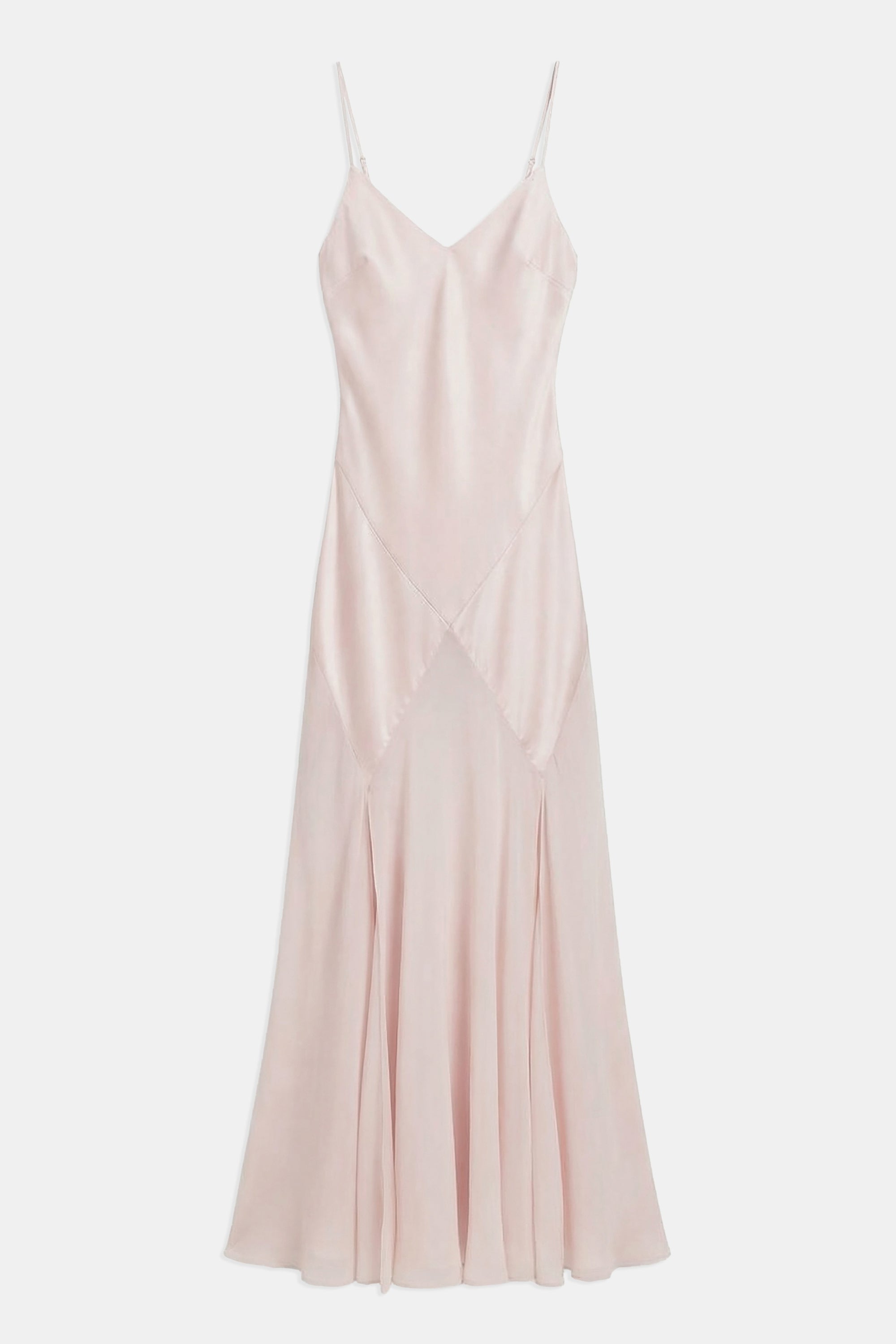 Plunging Satin Handkerchief Hem Gown - Blossom