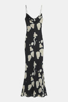 Chiffon Cowl Camisole Maxi Dress - Abstract Pebble