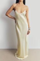 Satin Scoop Neck Camisole Maxi Dress - Buttermilk