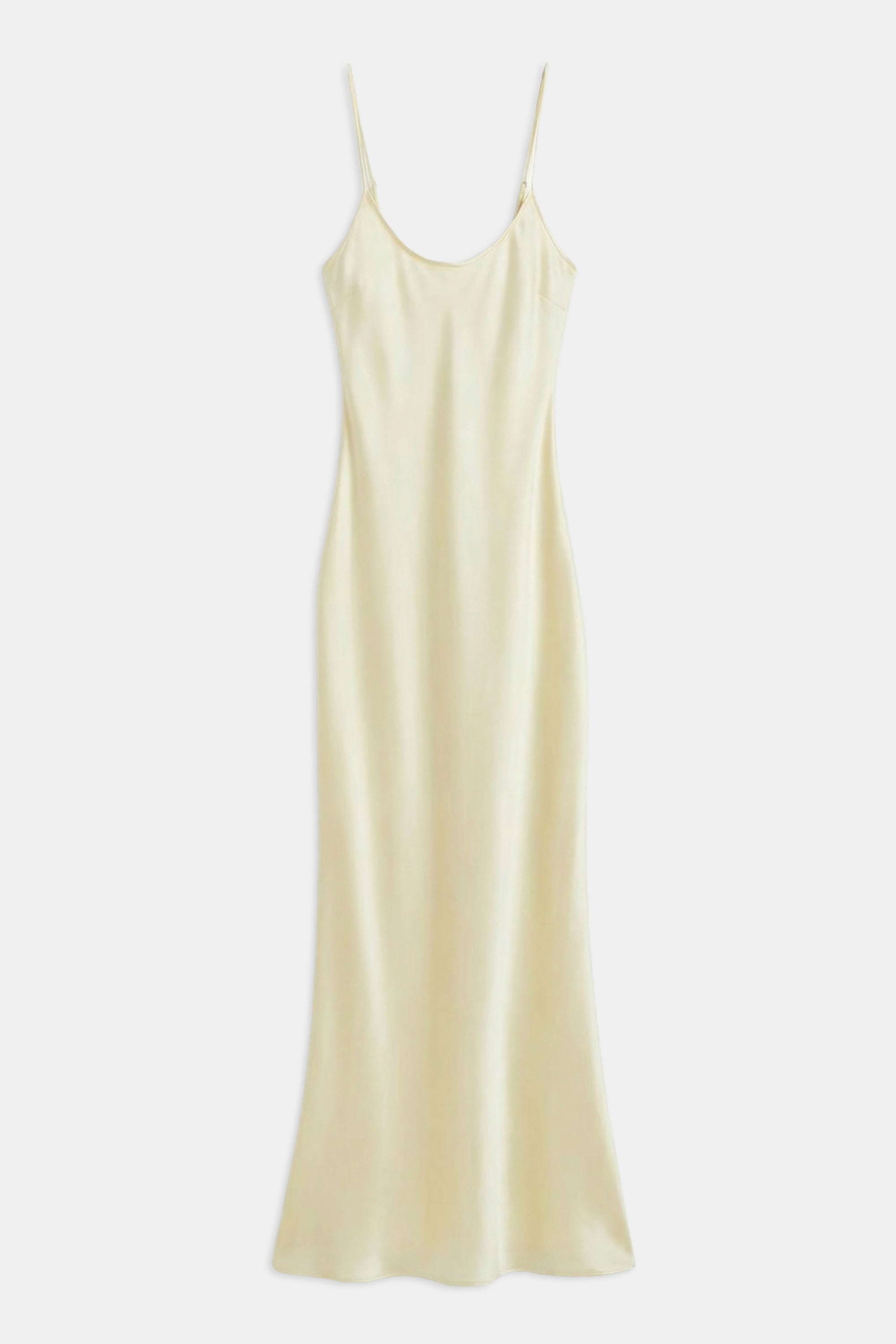 Satin Scoop Neck Camisole Maxi Dress - Buttermilk
