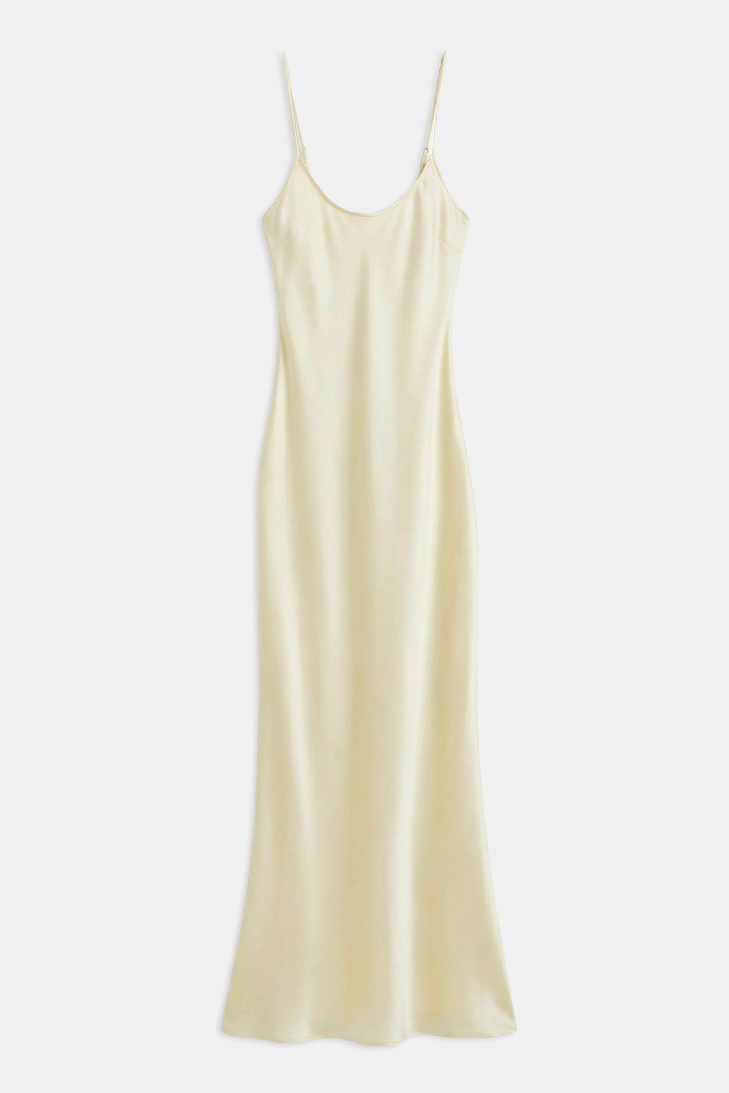 Satin Scoop Neck Camisole Maxi Dress - Buttermilk