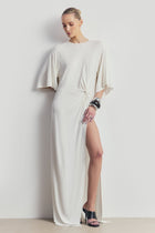 Relaxed Dropped Waist T-Shirt Gown - White