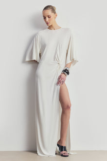 Relaxed Dropped Waist T-Shirt Gown - White