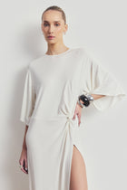 Relaxed Dropped Waist T-Shirt Gown - White