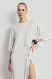 Relaxed Dropped Waist T-Shirt Gown - White