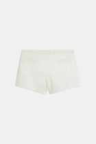 Tailored Satin Micro Shorts - White