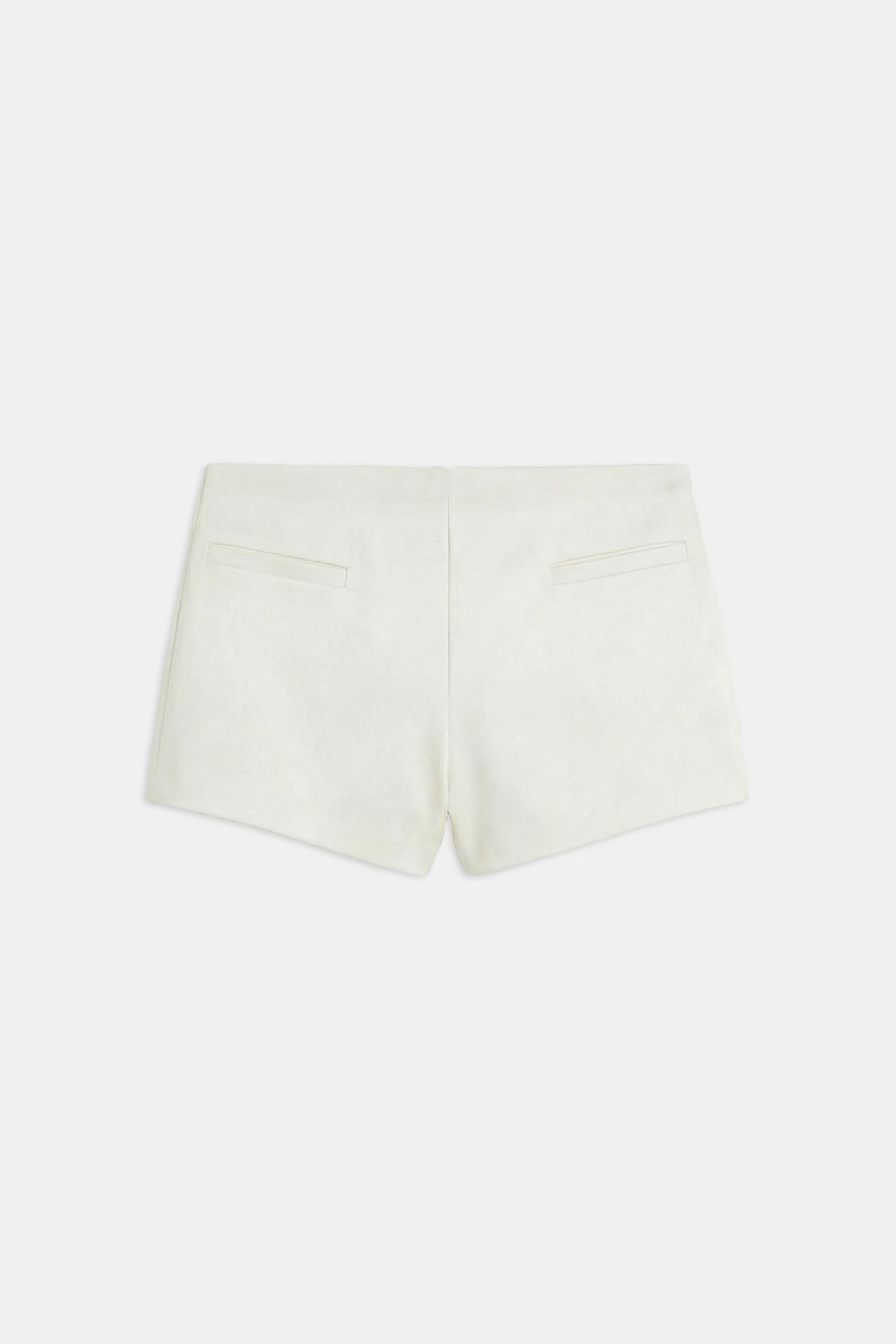 Tailored Satin Micro Shorts - White