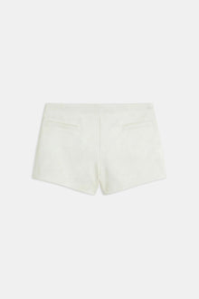 Tailored Satin Micro Shorts - White