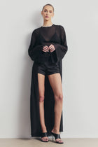 Tailored Satin Micro Shorts - Black