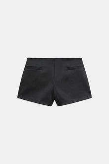 Tailored Satin Micro Shorts - Black