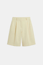 Tailored Dropped Waist Longline Shorts - Buttermilk