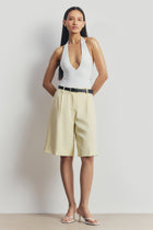 Tailored Dropped Waist Longline Shorts - Buttermilk