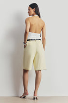 Tailored Dropped Waist Longline Shorts - Buttermilk