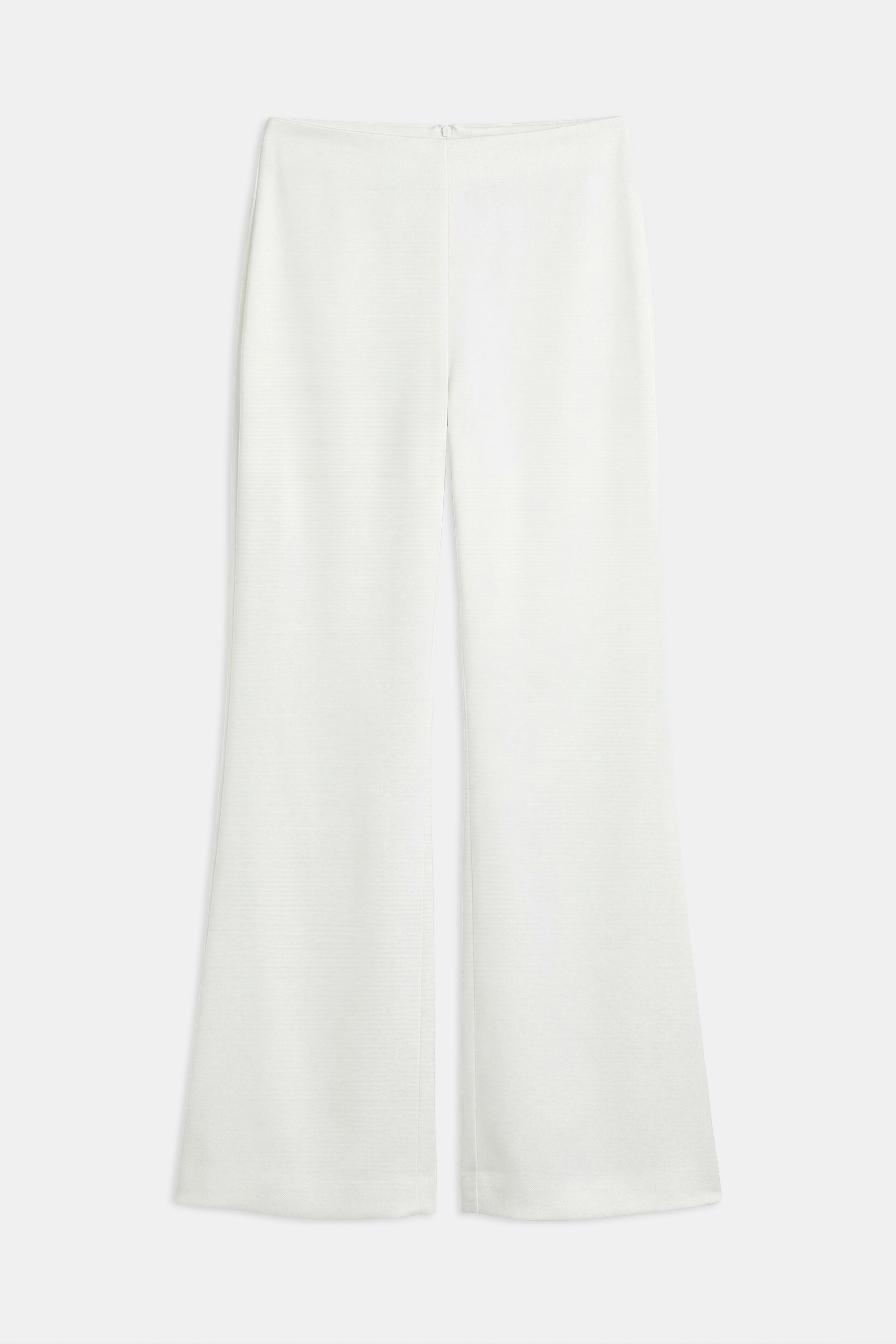 Tailored Satin Wide Leg Trousers - White