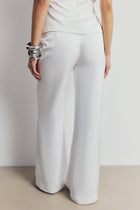 Tailored Satin Wide Leg Trousers - White