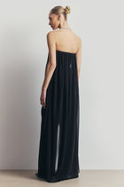 Strapless Chiffon Layered Corset Top - Black