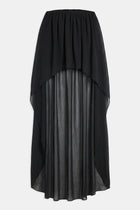 Strapless Chiffon Layered Corset Top - Black