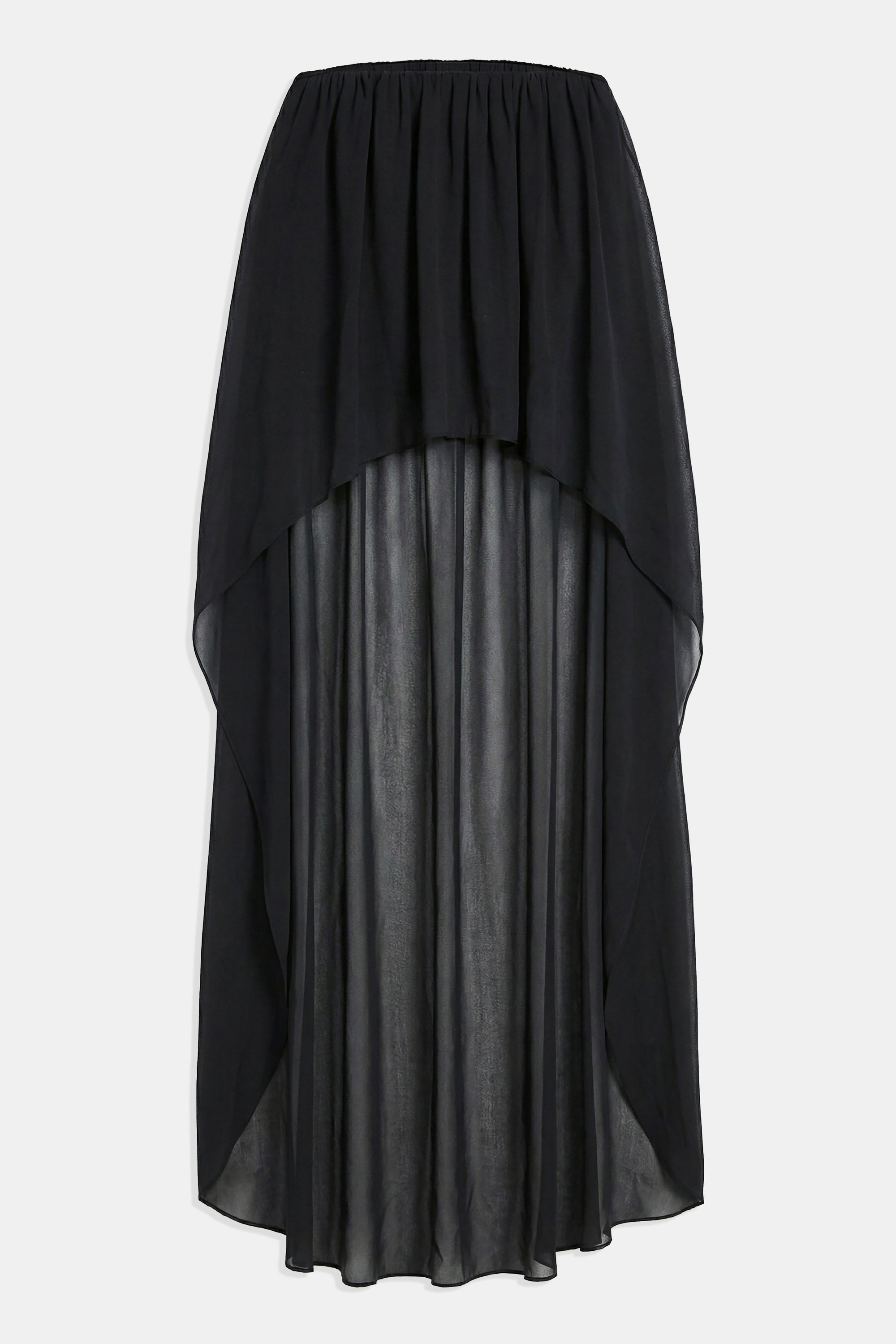 Strapless Chiffon Layered Corset Top - Black